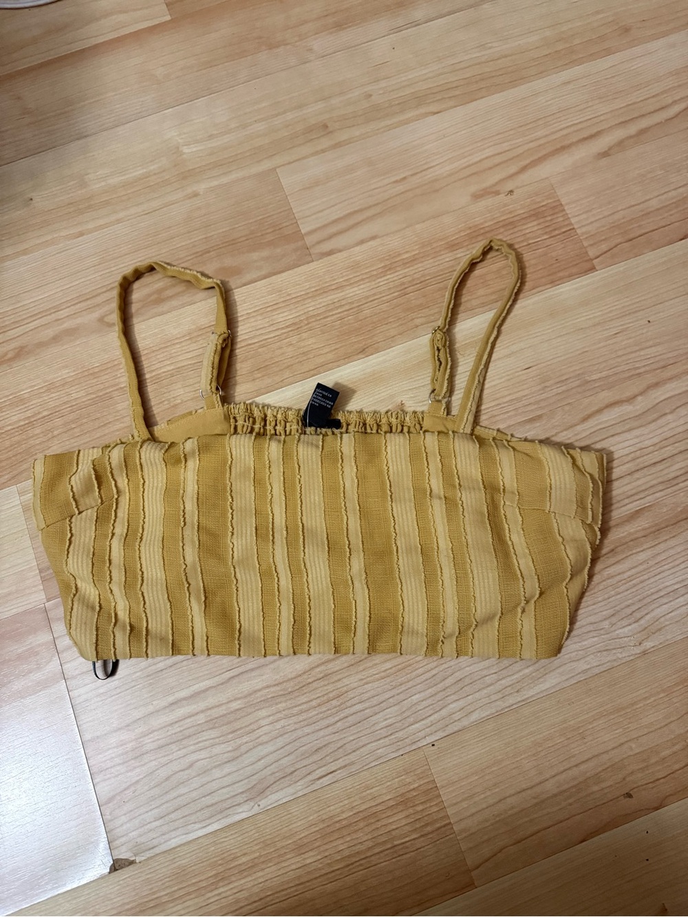 Forever 21 Mustard Yellow Striped Crop Top